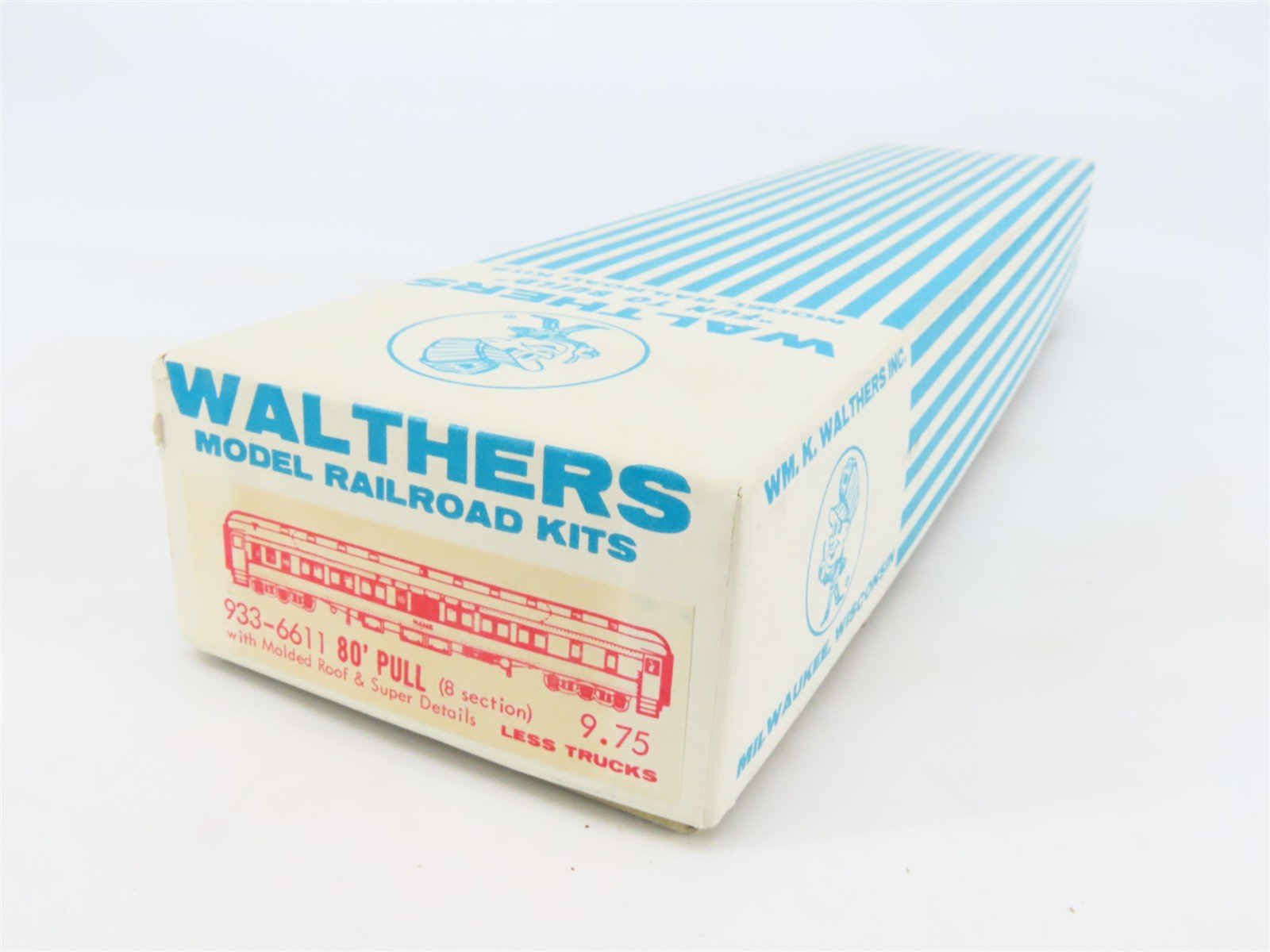 HO Scale Walthers Kit #933-6611 Undecorated 80' Pullman 8-Section Passenger Car
