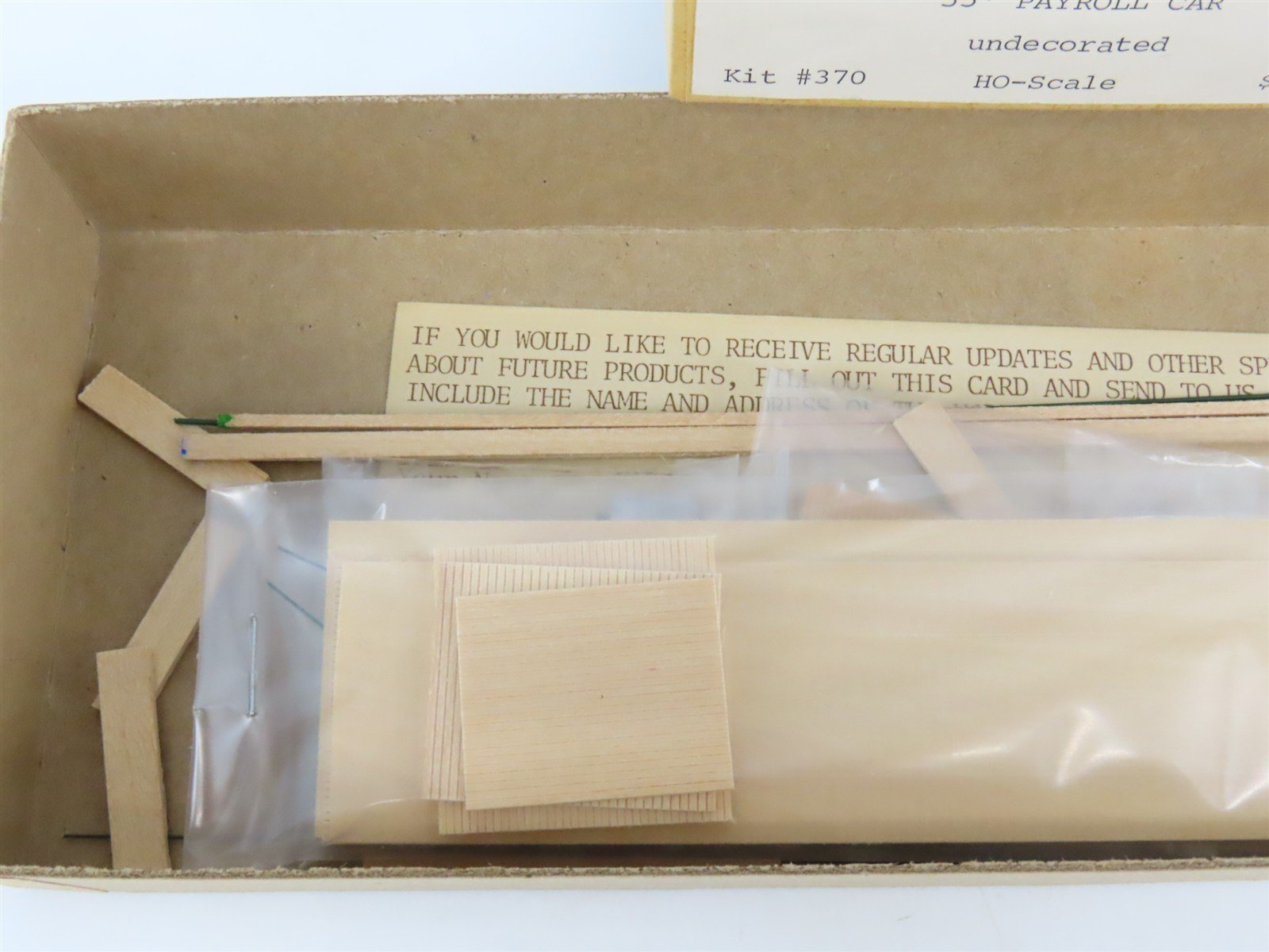 HO Scale Gloor-Craft Craftsman Kit #370 Undecorated 55' Payroll Passenger Car
