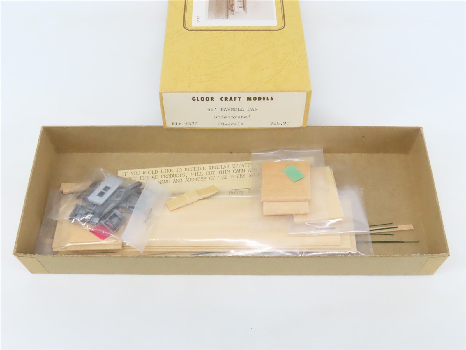 HO Scale Gloor-Craft Craftsman Kit #370 Undecorated 55' Payroll Passenger Car