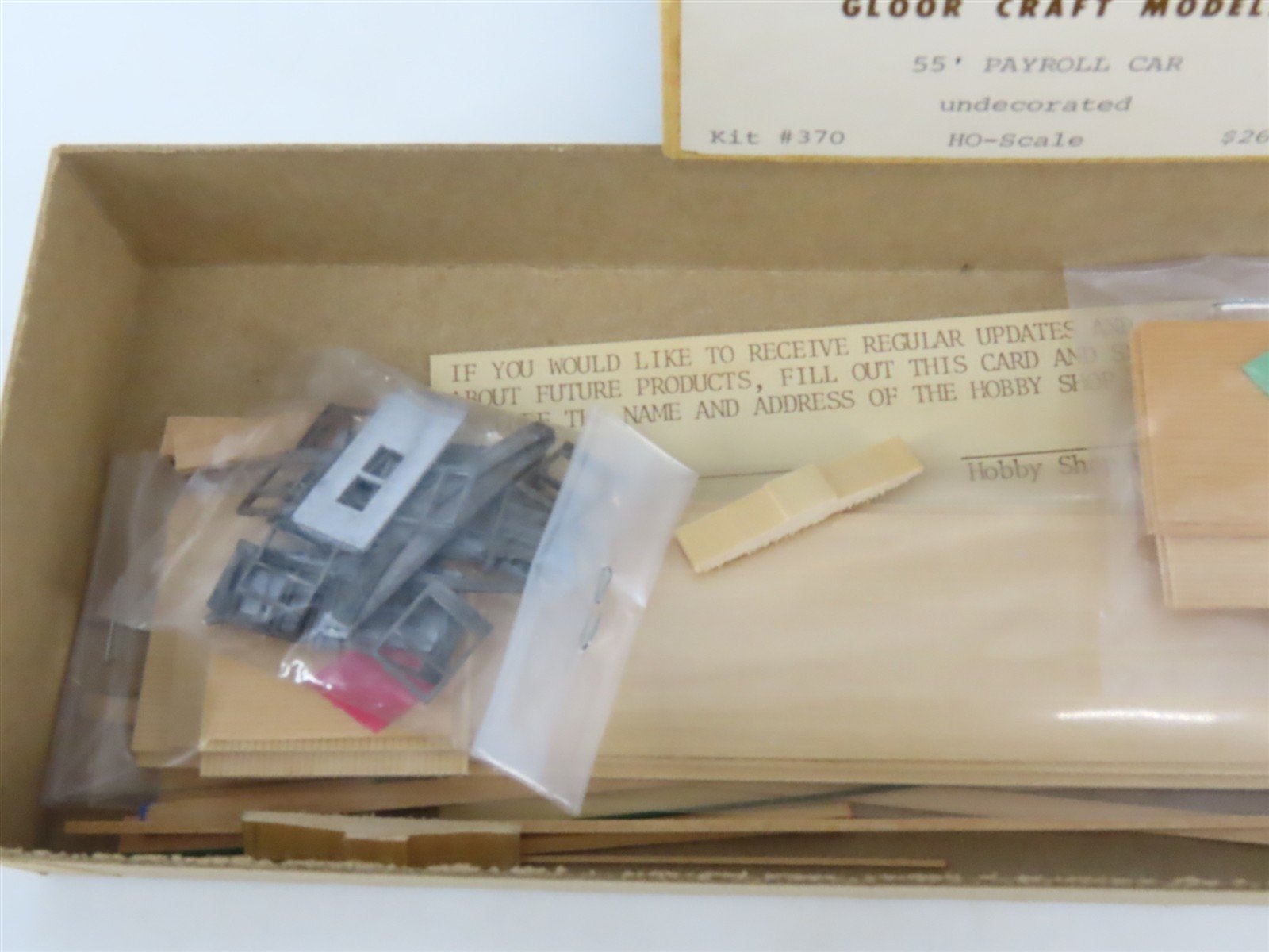 HO Scale Gloor-Craft Craftsman Kit #370 Undecorated 55' Payroll Passenger Car