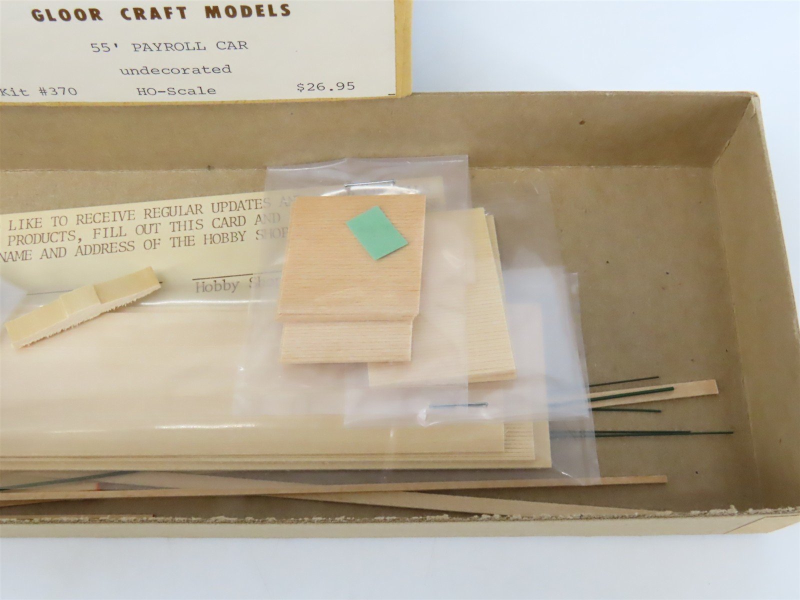 HO Scale Gloor-Craft Craftsman Kit #370 Undecorated 55' Payroll Passenger Car