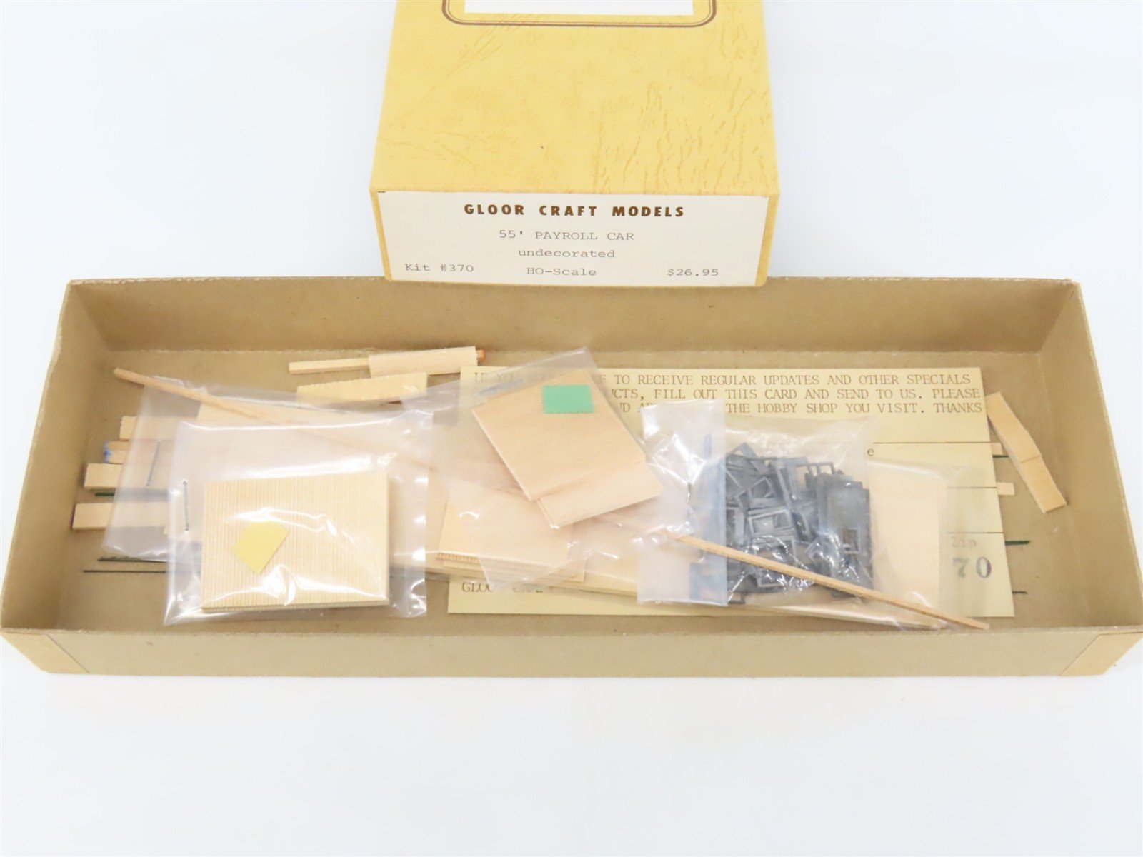 HO Scale Gloor-Craft Craftsman Kit #370 Undecorated 55' Payroll Passenger Car