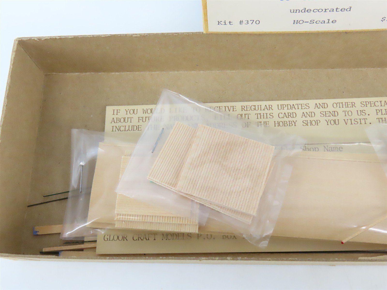HO Scale Gloor-Craft Craftsman Kit #370 Undecorated 55' Payroll Passenger Car