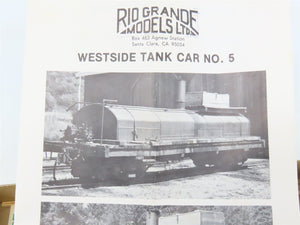 HOn3 Rio Grande Craftsman Kit #3003-TC Undecorated Westside Lumber Tank Car #5