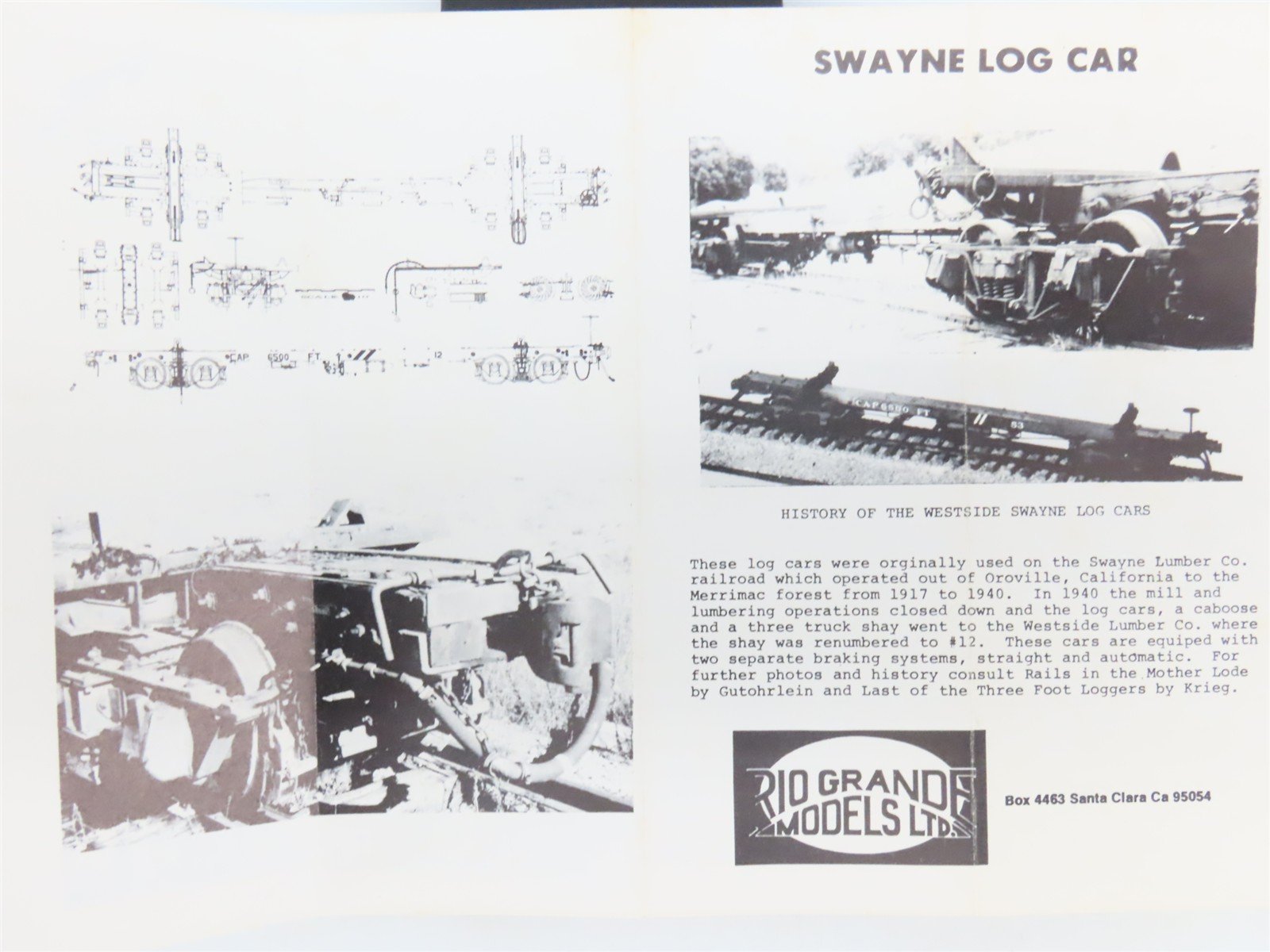 HOn3 Scale Rio Grande Craftsman Kit #3000-LC Undecorated Swayne Log Car