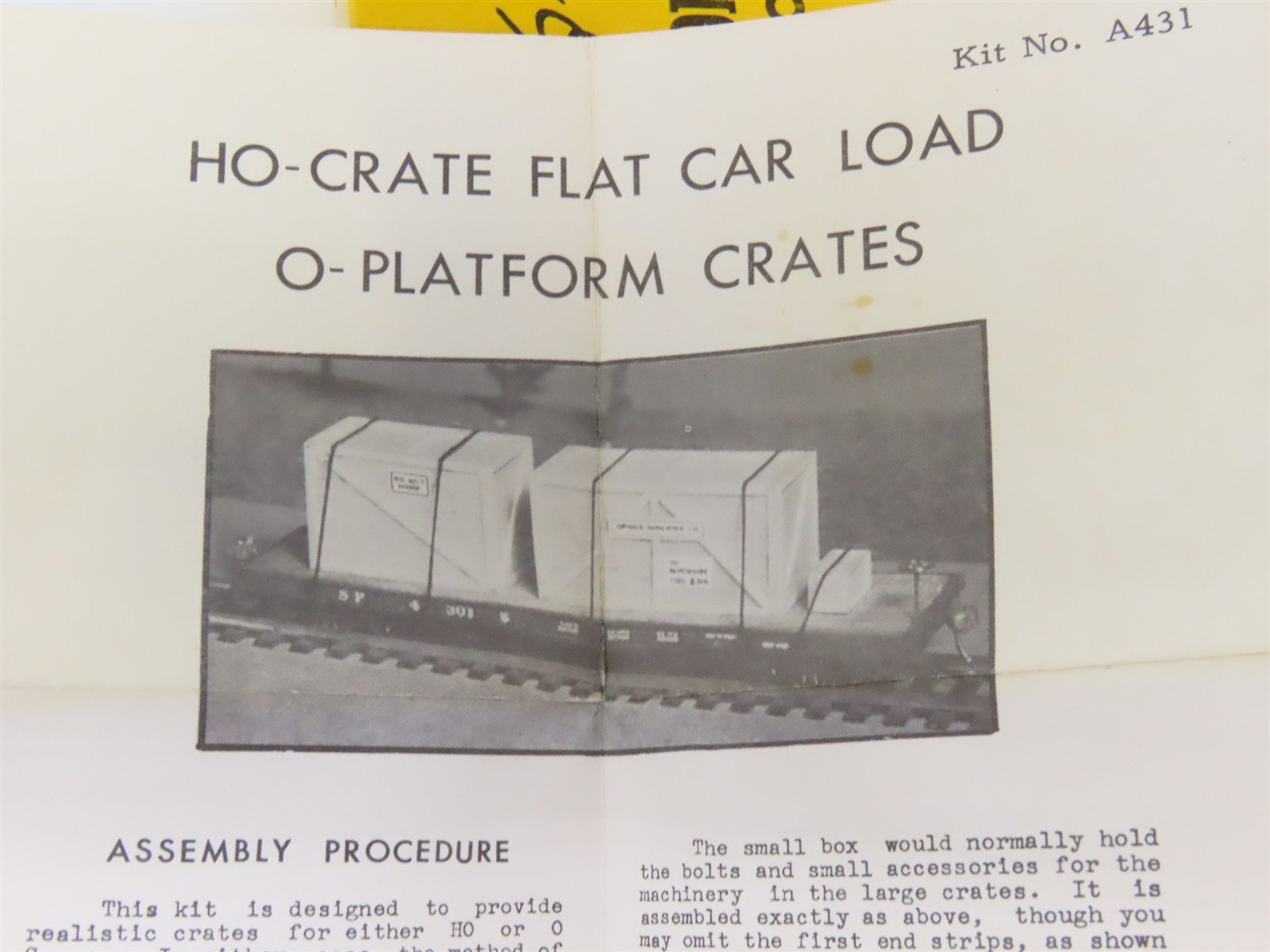 HO Scale Suydam Kit #431 Wooden Crate Freight Load for Flat Cars