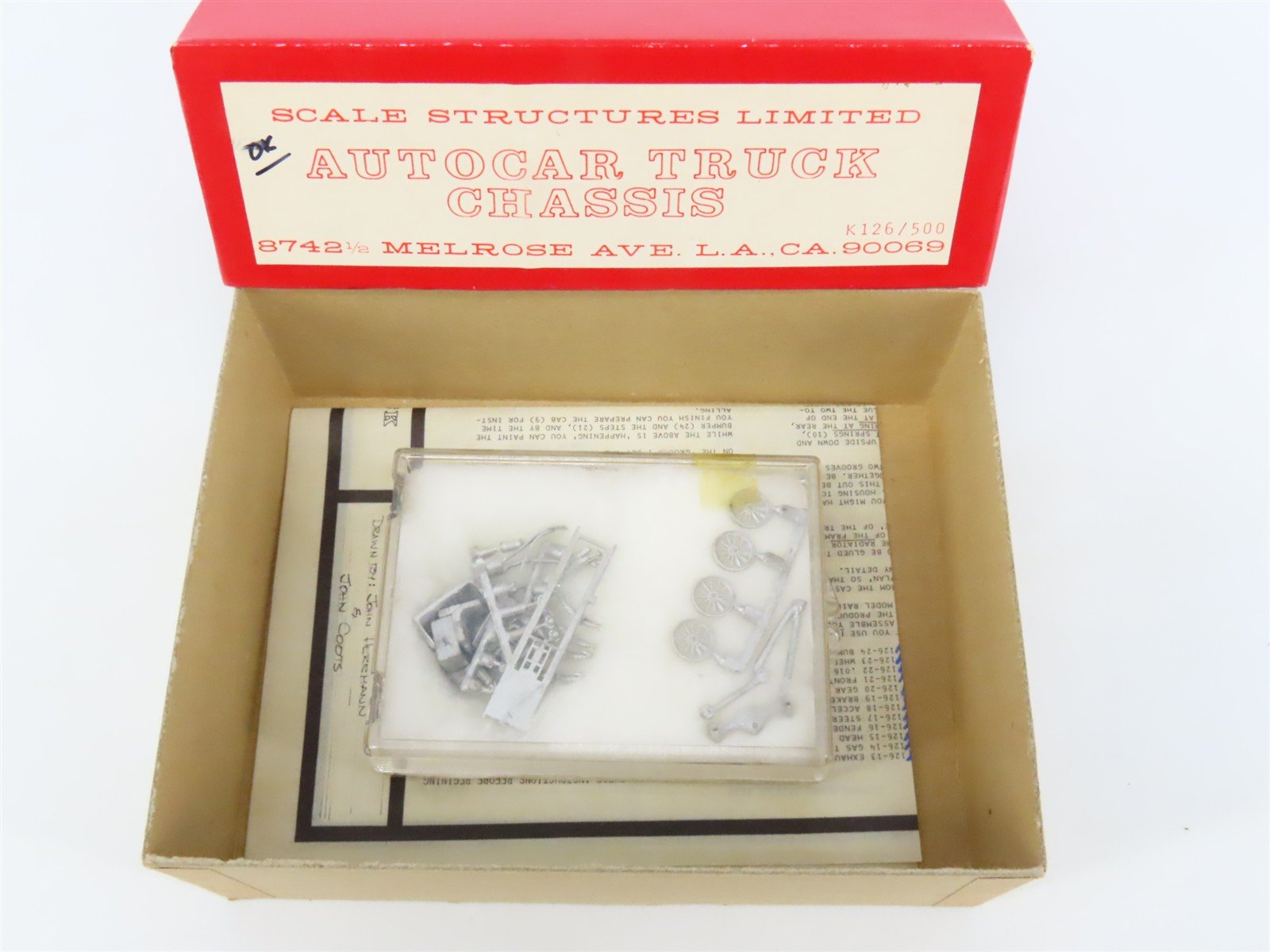 HO 1/87 Scale Structures SS LTD Kit #K126/500 Autocar Truck Chassis