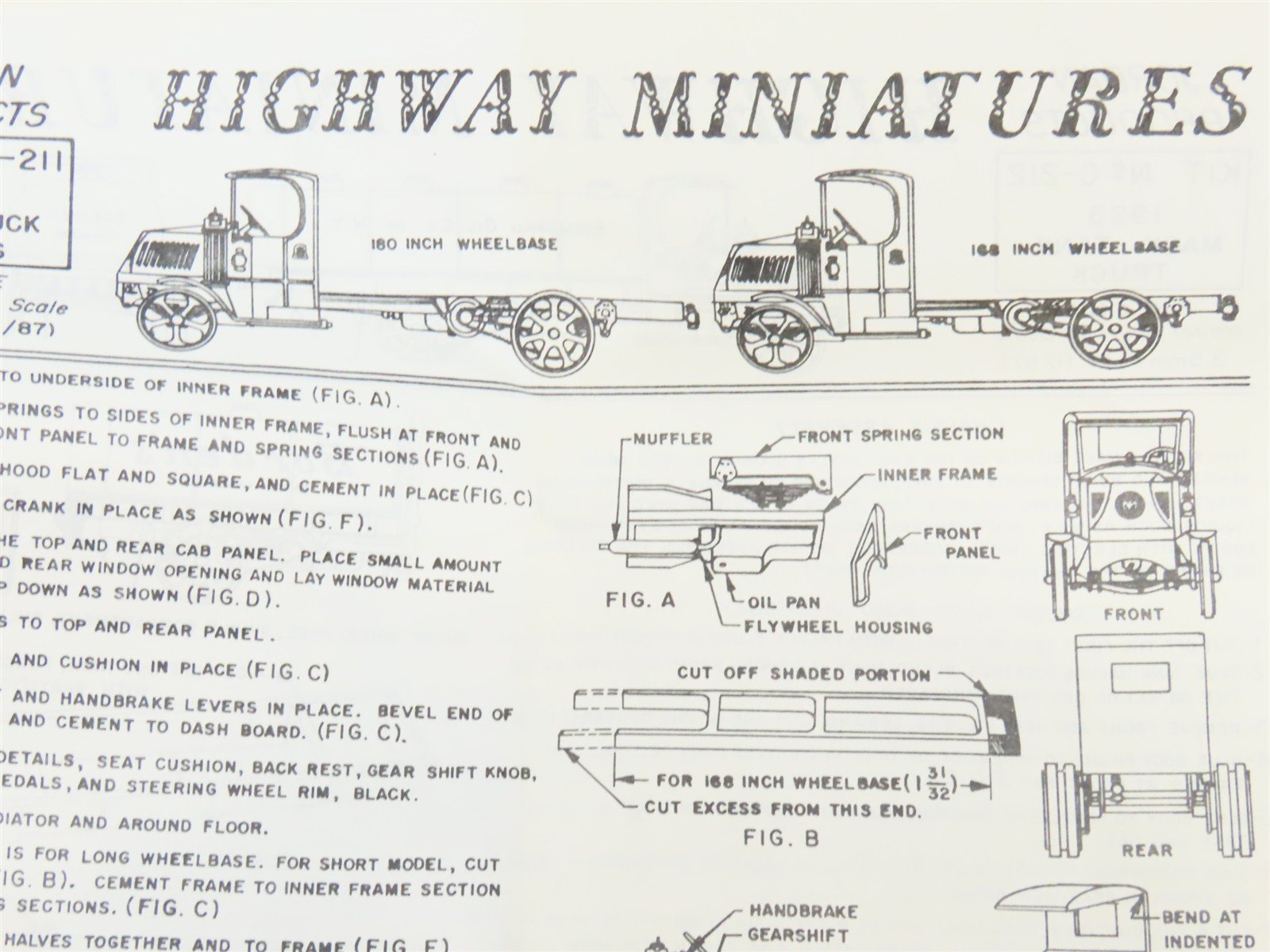 HO 1/87 Scale Jordan Highway Miniatures Kit # C-212 1923 Mack Tank Truck