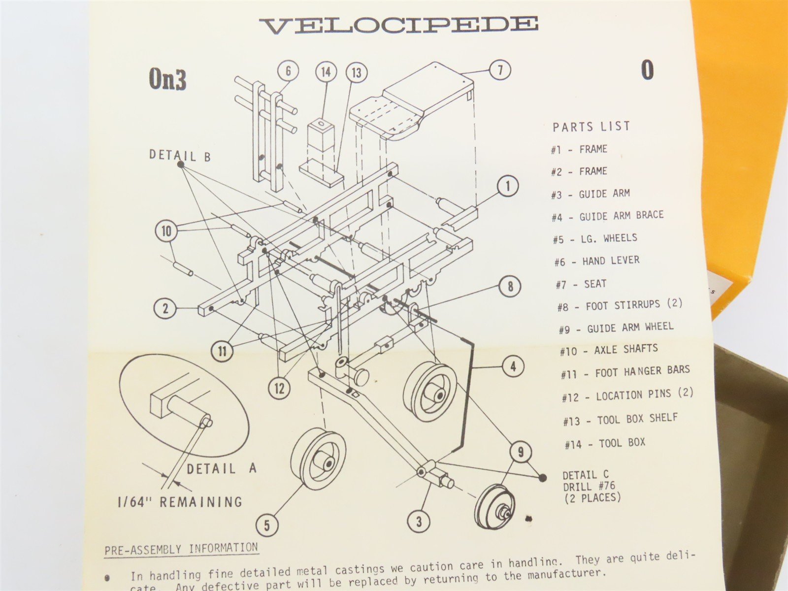 O 1/48 Scale Period Miniatures Kit #14 Velocipede