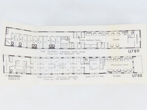 O Scale Walthers U788 10-Section Observation Passenger Interior Detailing Kit
