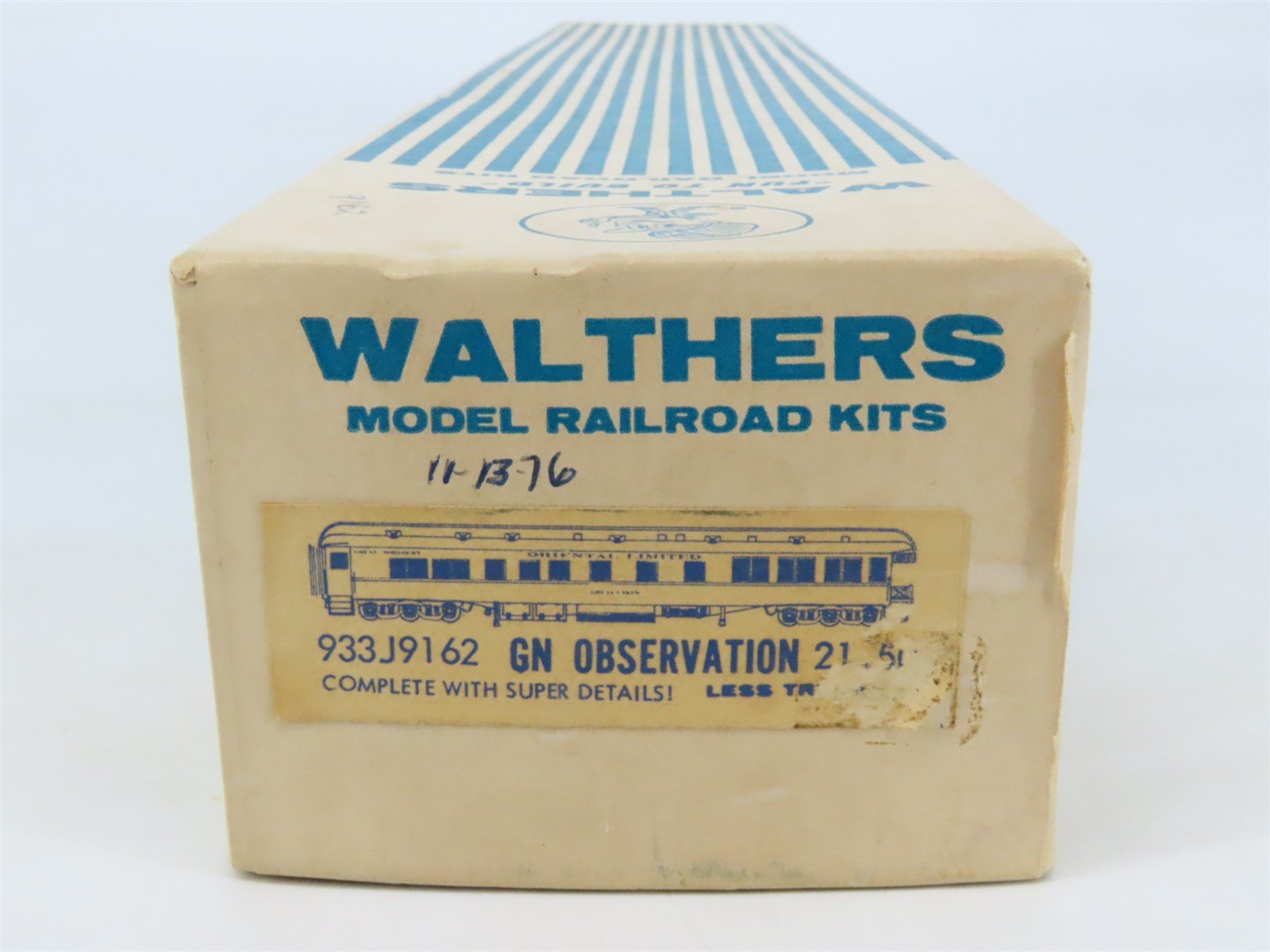 O Scale 2-Rail Walthers Kit #933J9162 Undecorated GN Observation Passenger Car