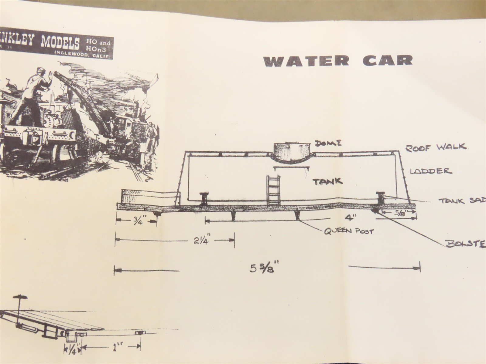HO Scale Binkley Models HO-155 Old Time Domestic Water Car Kit