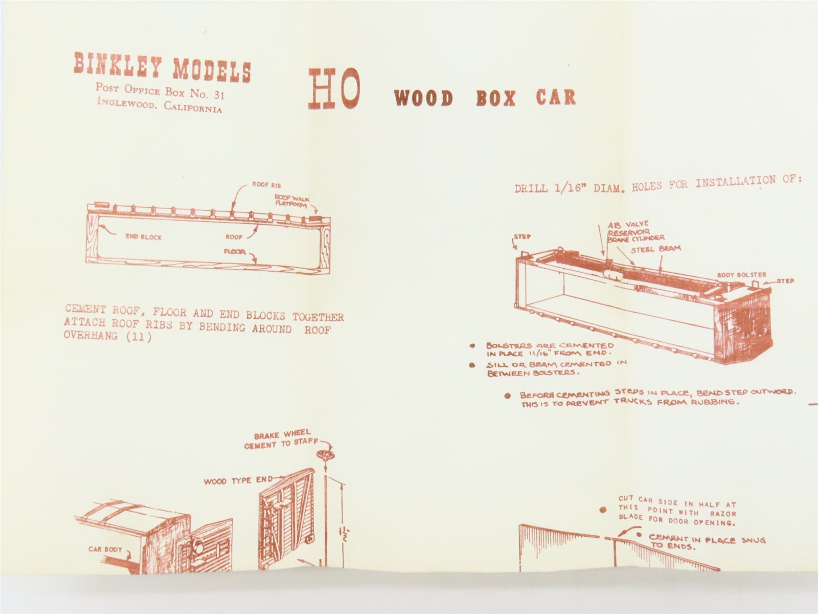 HO Scale Binkley Models HO-109 CP Canadian Pacific Wood Boxcar Kit