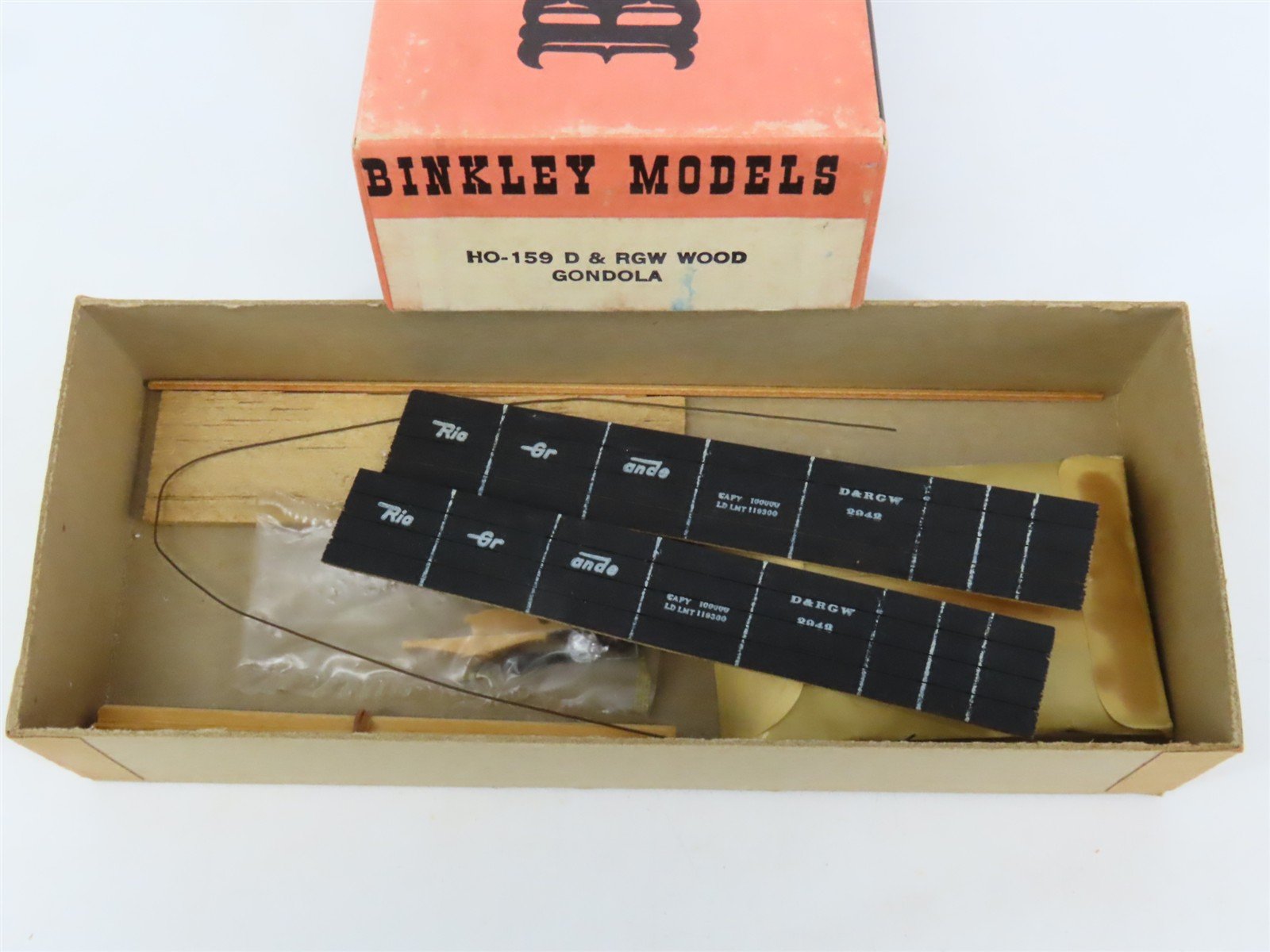 HO Scale Binkley Models HO-159 DRGW Rio Grande Wood Gondola #2942 Kit