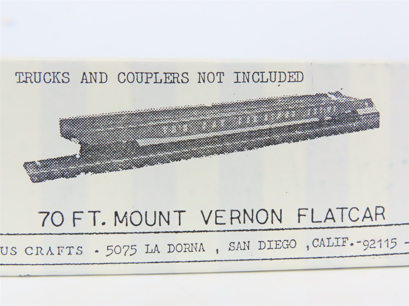 HO Scale Circus Crafts CW-164 Undecorated 72' Mount Vernon Flatcar Kit