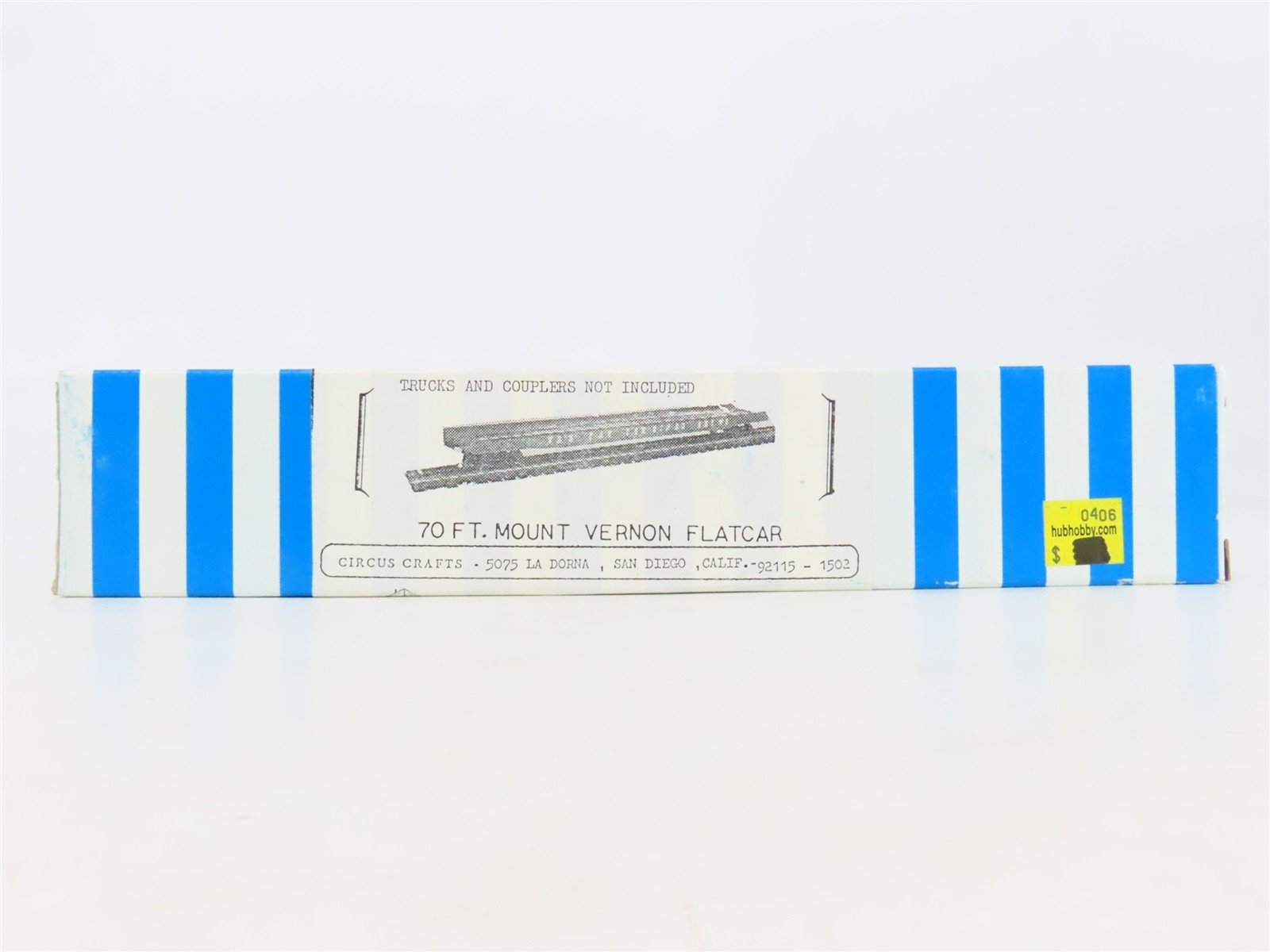 HO Scale Circus Crafts CW-164 Undecorated 72' Mount Vernon Flatcar Kit