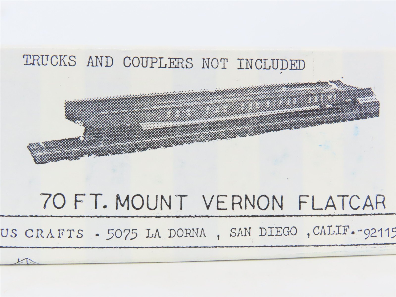 HO Scale Circus Crafts CW-164 Undecorated 72' Mount Vernon Flatcar Kit