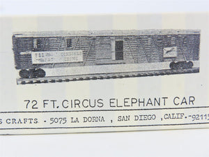 HO Scale Circus Crafts CW-161 Undecorated 72' Circus Elephant Stockcar Kit