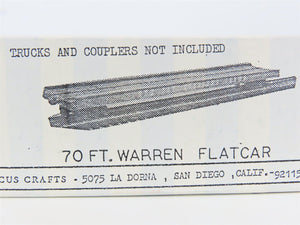 HO Scale Circus Crafts CW-165 Undecorated 70' Warren Flatcar Kit