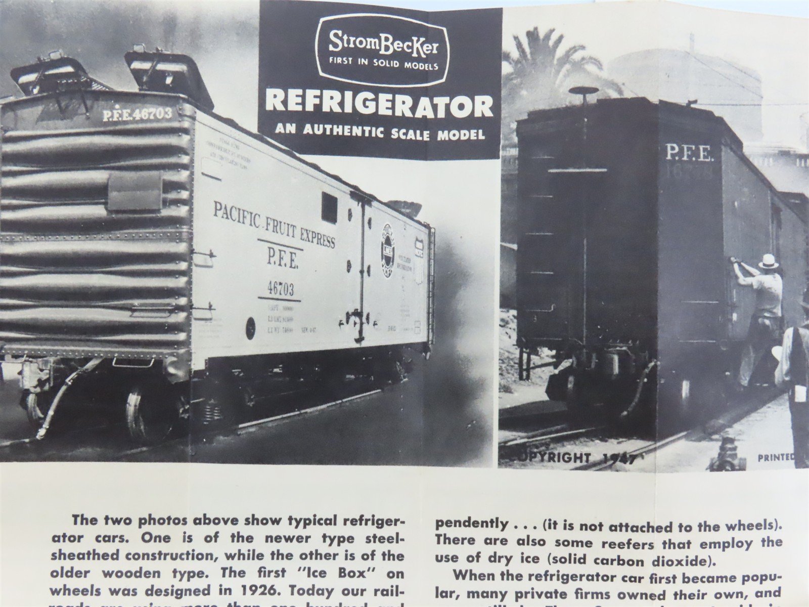 HO Scale Strom Becker R-21 ATSF Santa Fe Chief Refrigerator Car #35054 Kit