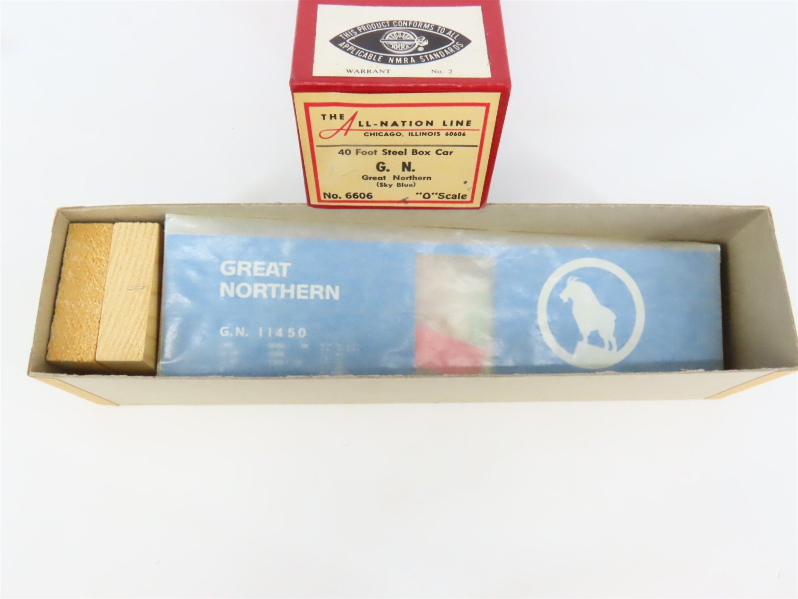 O Scale 2-Rail All-Nation 6606 GN Great Northern 40' Steel Boxcar #11450 Kit