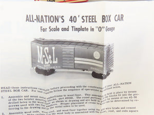 O Scale 2-Rail All-Nation 6606 GN Great Northern 40' Steel Boxcar #11450 Kit