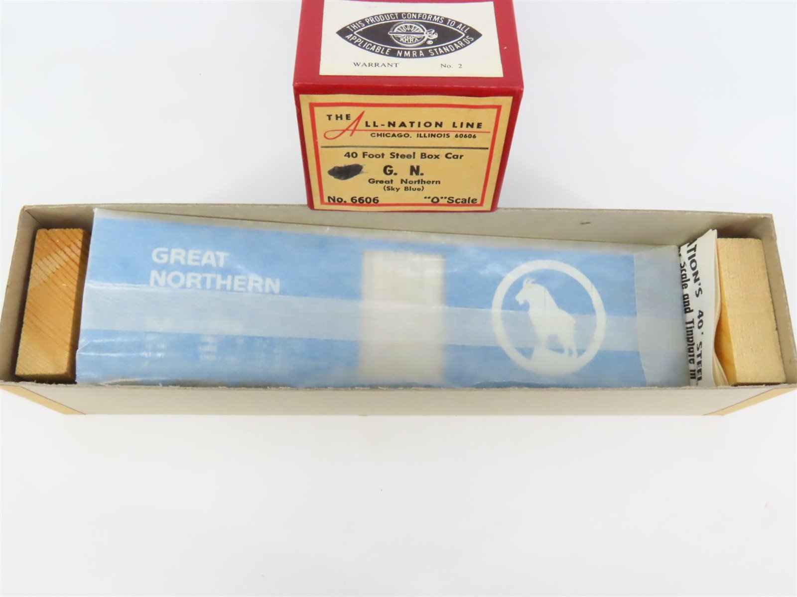 O Scale 2-Rail All-Nation 6606 GN Great Northern 40' Steel Boxcar #11450 Kit