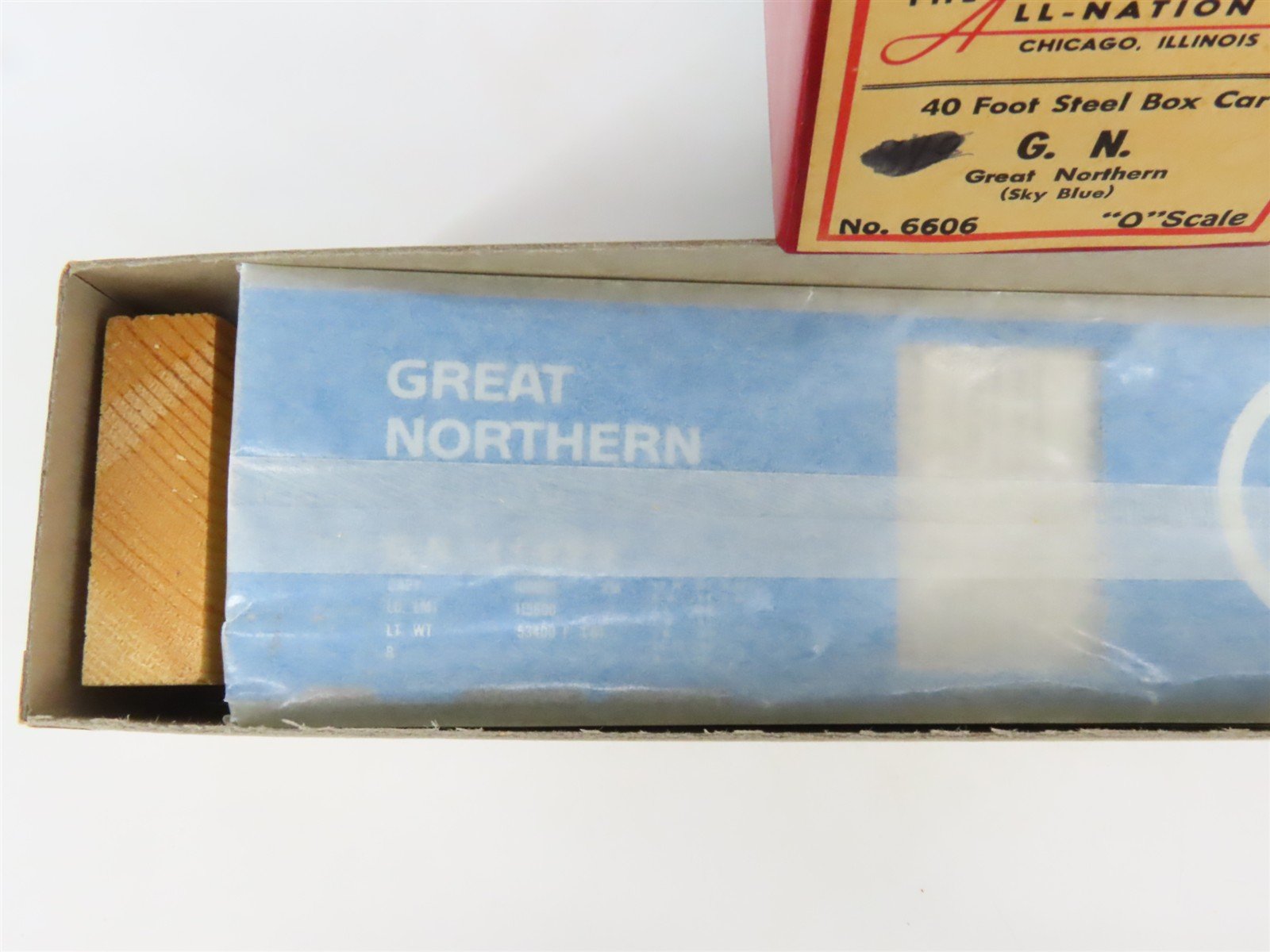 O Scale 2-Rail All-Nation 6606 GN Great Northern 40' Steel Boxcar #11450 Kit