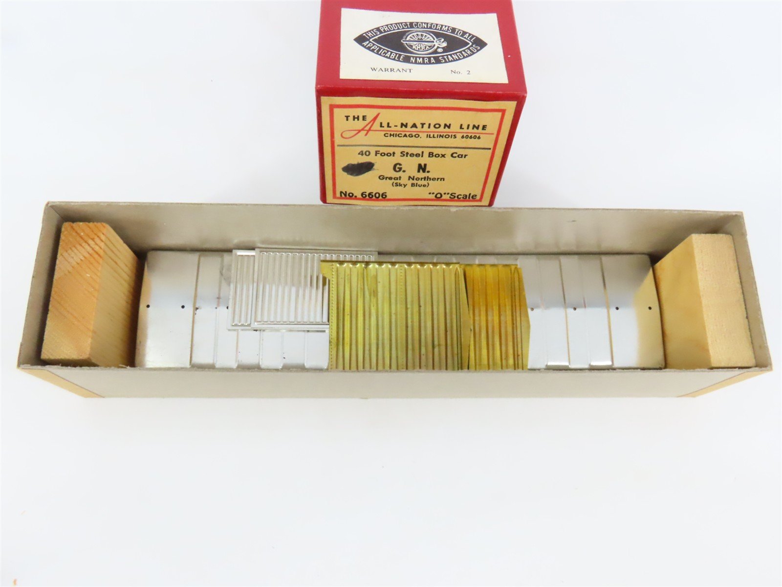 O Scale 2-Rail All-Nation 6606 GN Great Northern 40' Steel Boxcar #11450 Kit