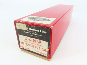 O 2-Rail All-Nation 3652 CNW Chicago Northwestern 40' Steel Boxcar #6501 Kit