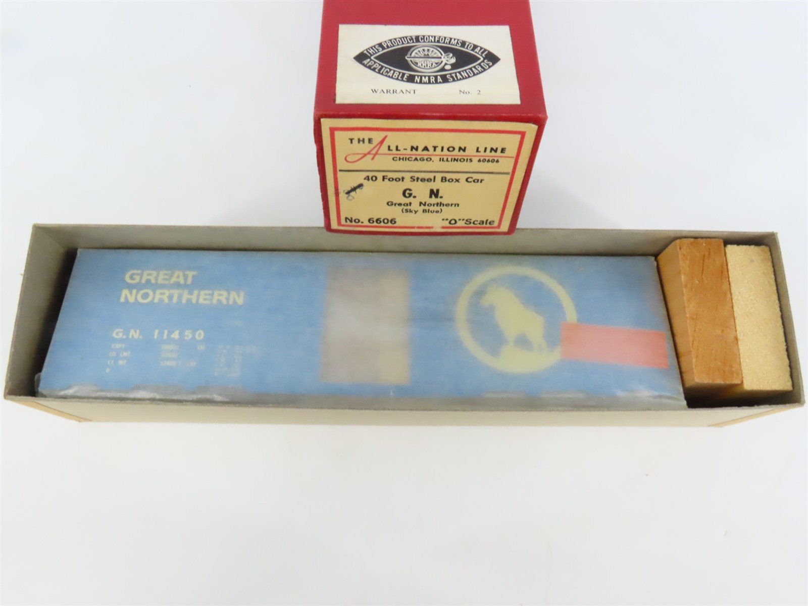 O Scale 2-Rail All-Nation 6606 GN Great Northern 40' Steel Boxcar #11450 Kit