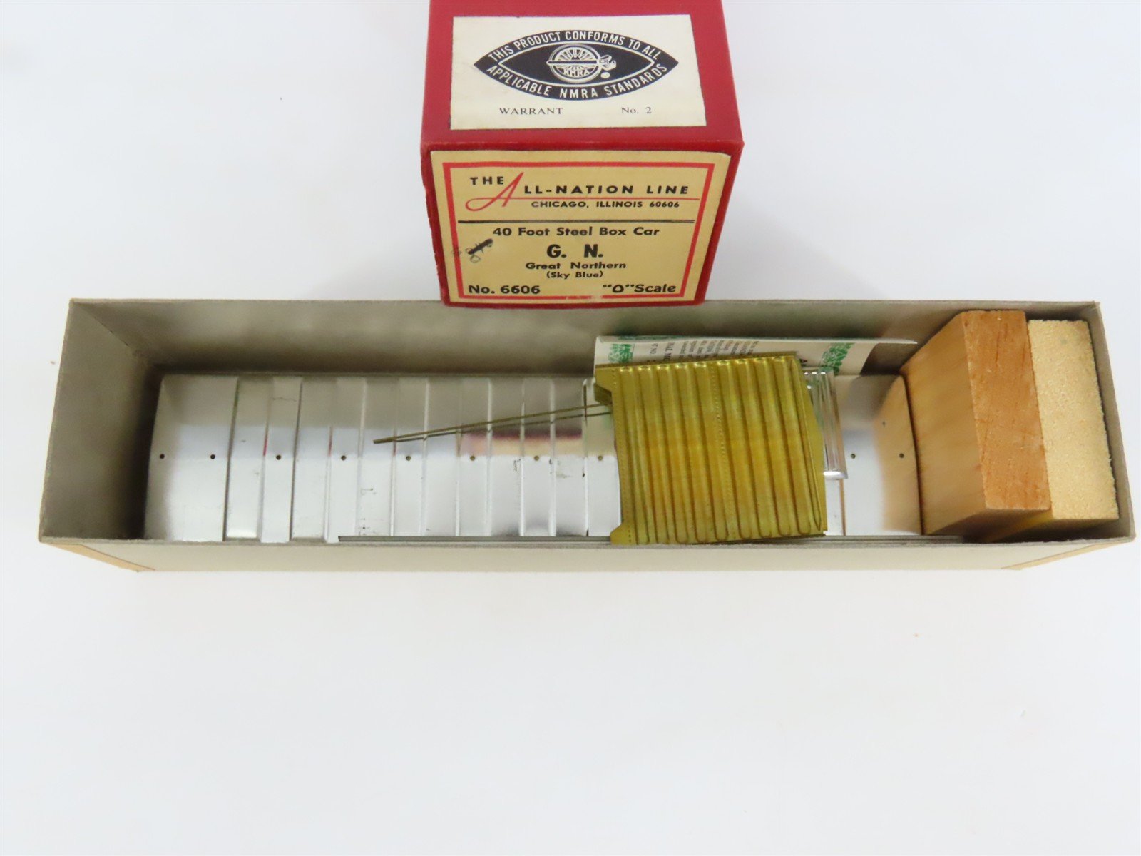 O Scale 2-Rail All-Nation 6606 GN Great Northern 40' Steel Boxcar #11450 Kit