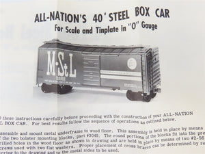 O Scale 2-Rail All-Nation 6606 GN Great Northern 40' Steel Boxcar #11450 Kit