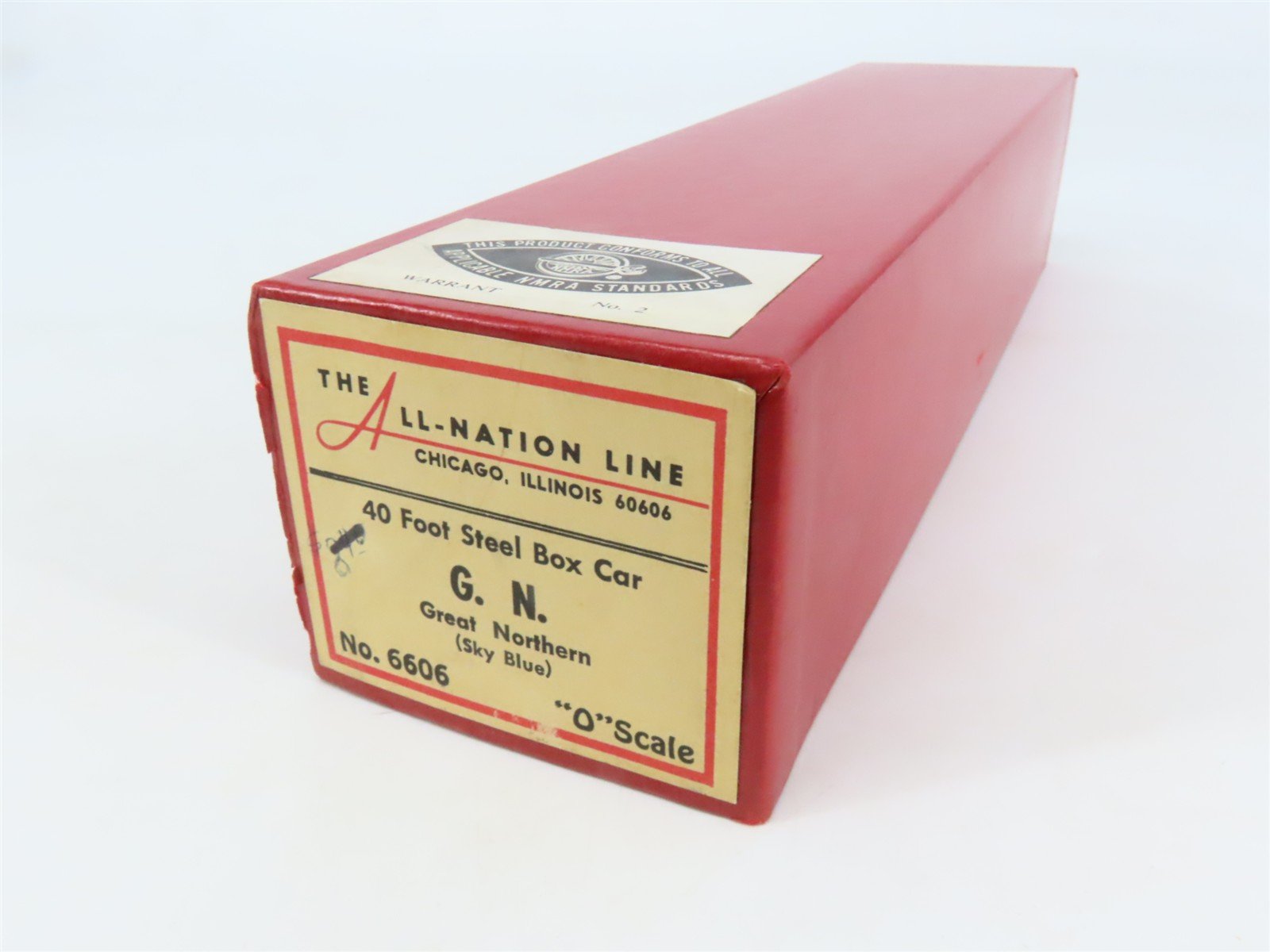 O Scale 2-Rail All-Nation 6606 GN Great Northern 40' Steel Boxcar #11450 Kit