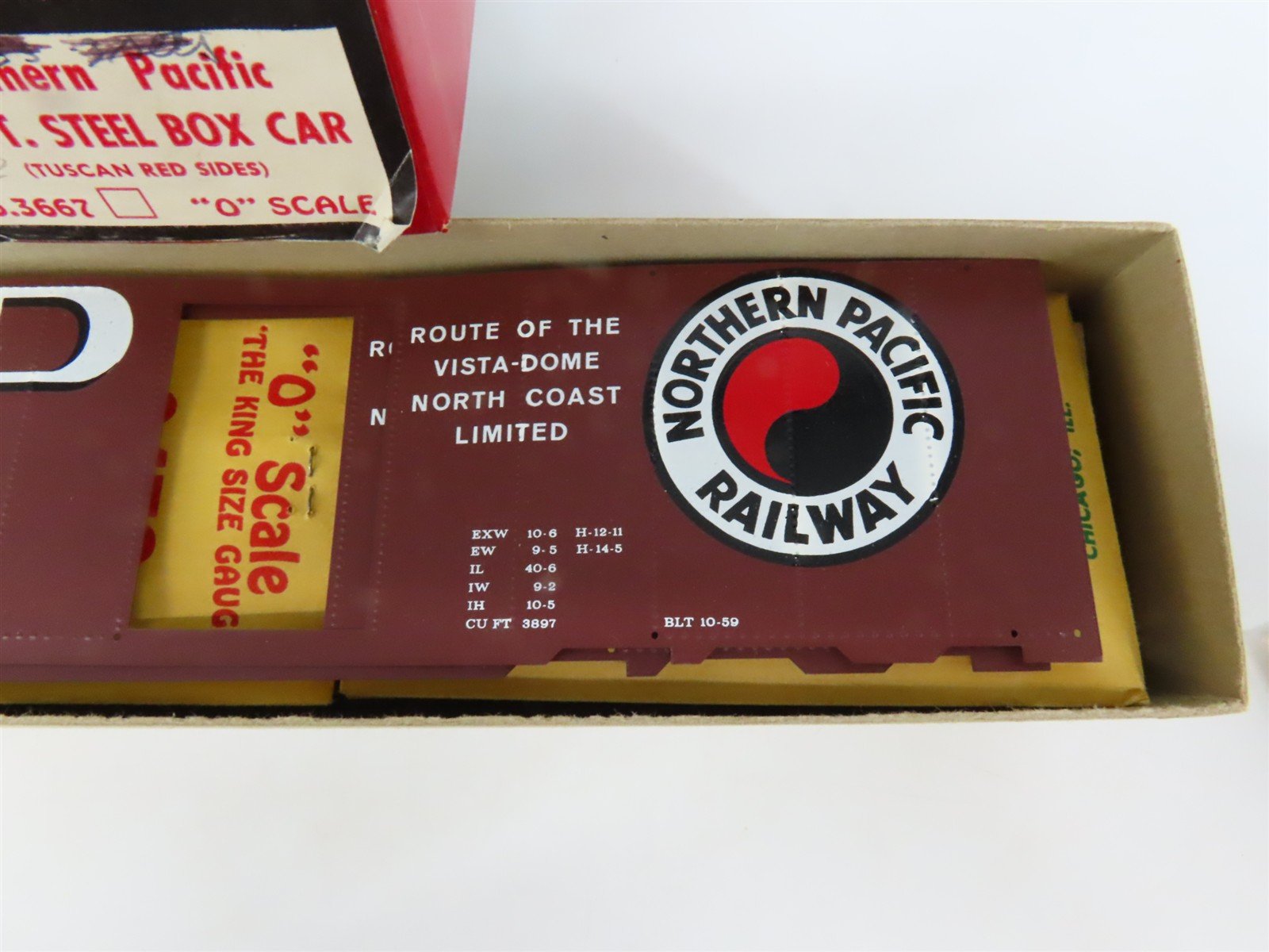 O Scale 2-Rail All-Nation 3667 NP Northern Pacific 40' Steel Boxcar Kit
