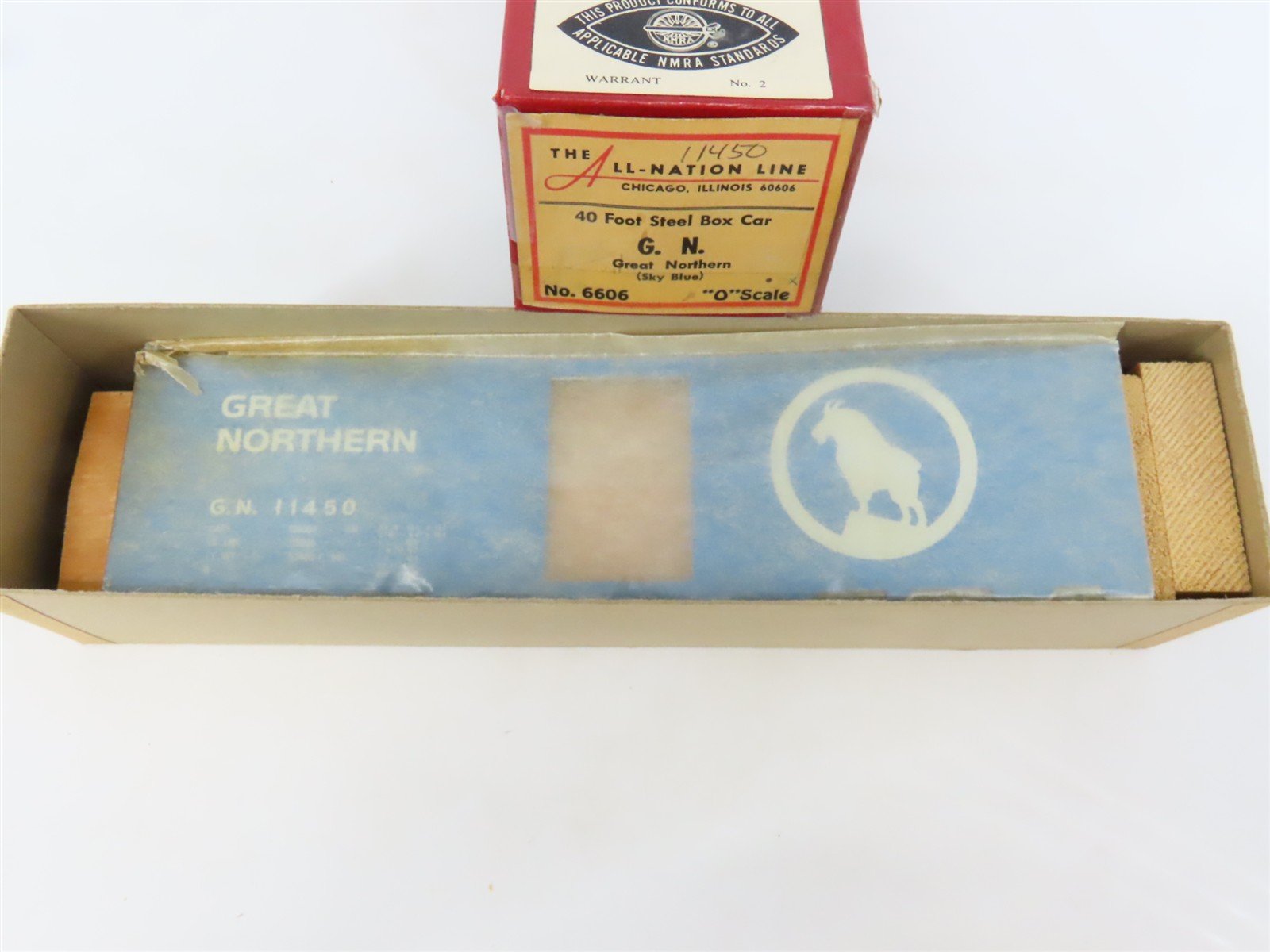 O Scale 2-Rail All-Nation 6606 GN Great Northern 40' Steel Boxcar #11450 Kit