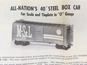 O Scale 2-Rail All-Nation 6606 GN Great Northern 40' Steel Boxcar #11450 Kit