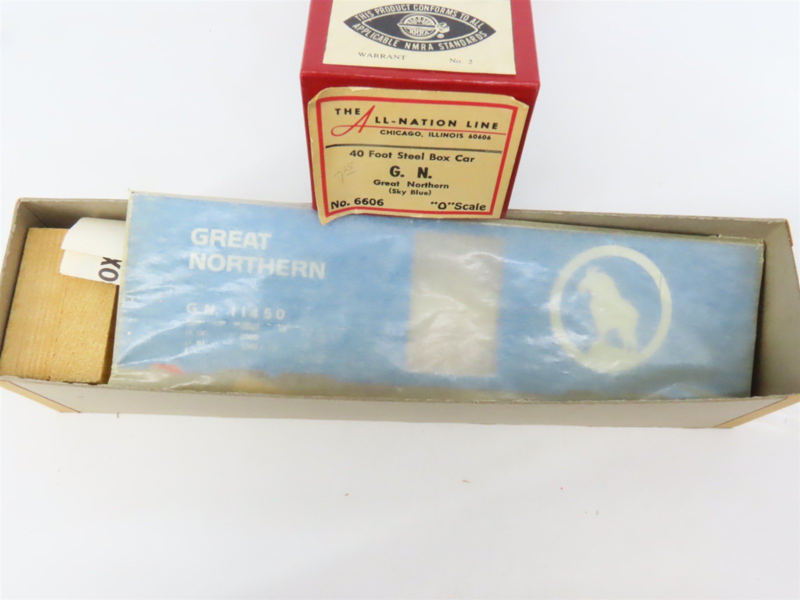 O Scale 2-Rail All-Nation 6606 GN Great Northern 40' Steel Boxcar #11450 Kit