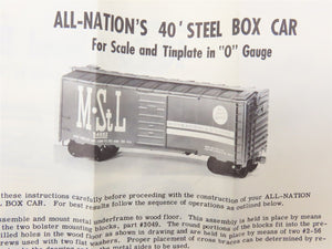 O Scale 2-Rail All-Nation 6606 GN Great Northern 40' Steel Boxcar #11450 Kit