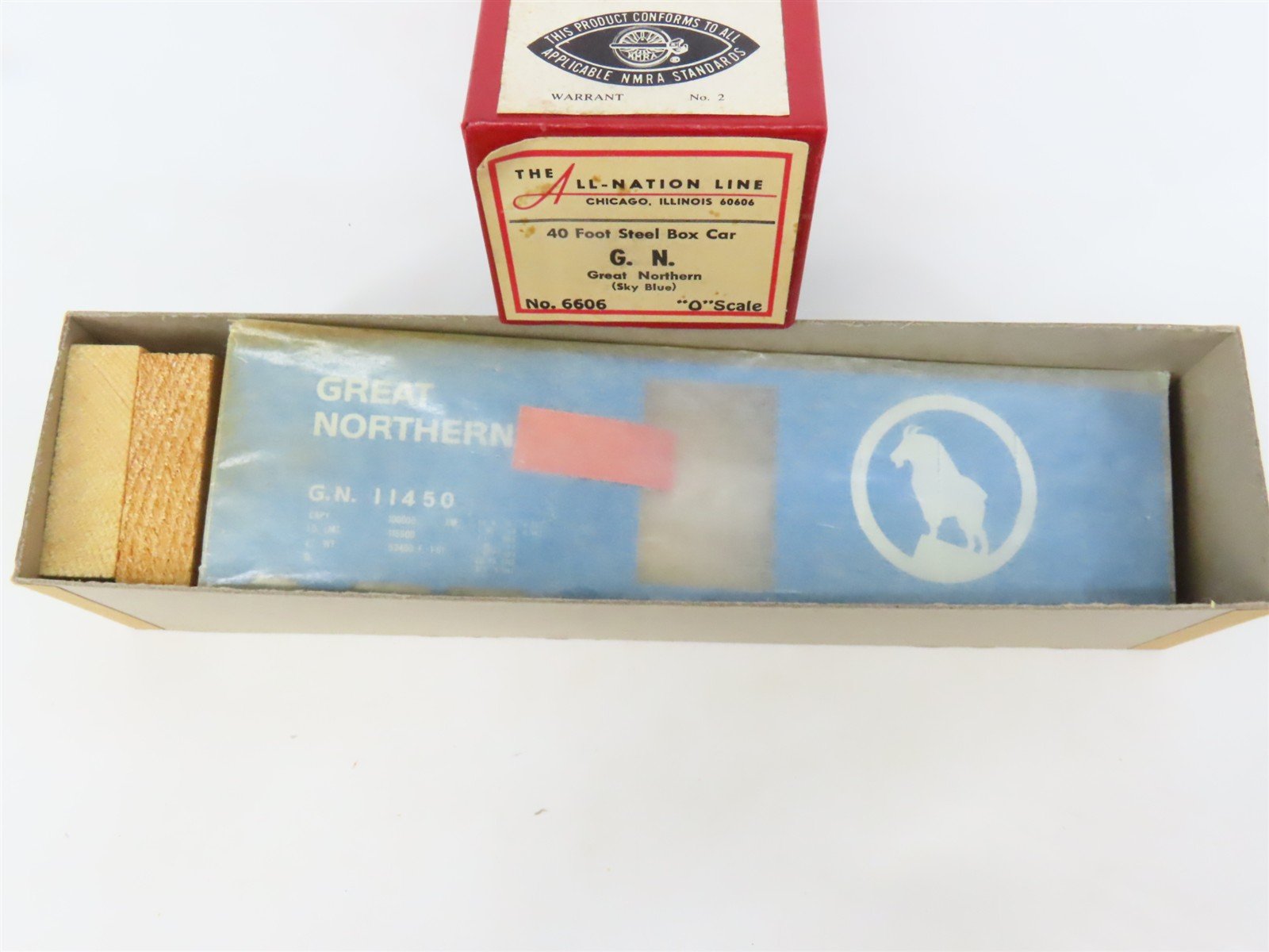 O Scale 2-Rail All-Nation 6606 GN Great Northern 40' Steel Boxcar #11450 Kit