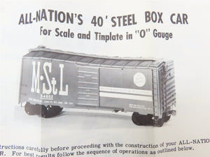 O Scale 2-Rail All-Nation 6606 GN Great Northern 40' Steel Boxcar #11450 Kit