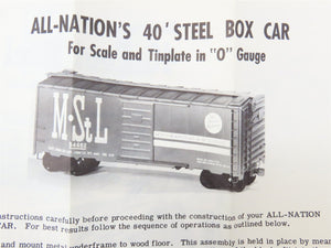 O Scale 2-Rail All-Nation 6606 GN Great Northern 40' Steel Boxcar #11450 Kit