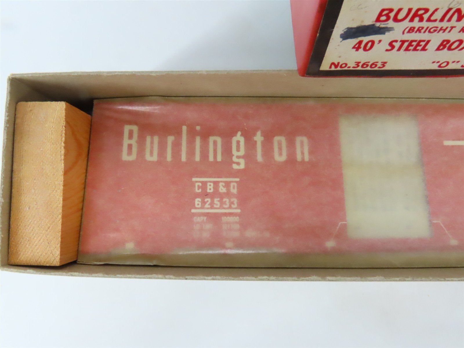 O Scale 2-Rail All-Nation 3663 CBQ Burlington 40' Steel Boxcar #62533 Kit