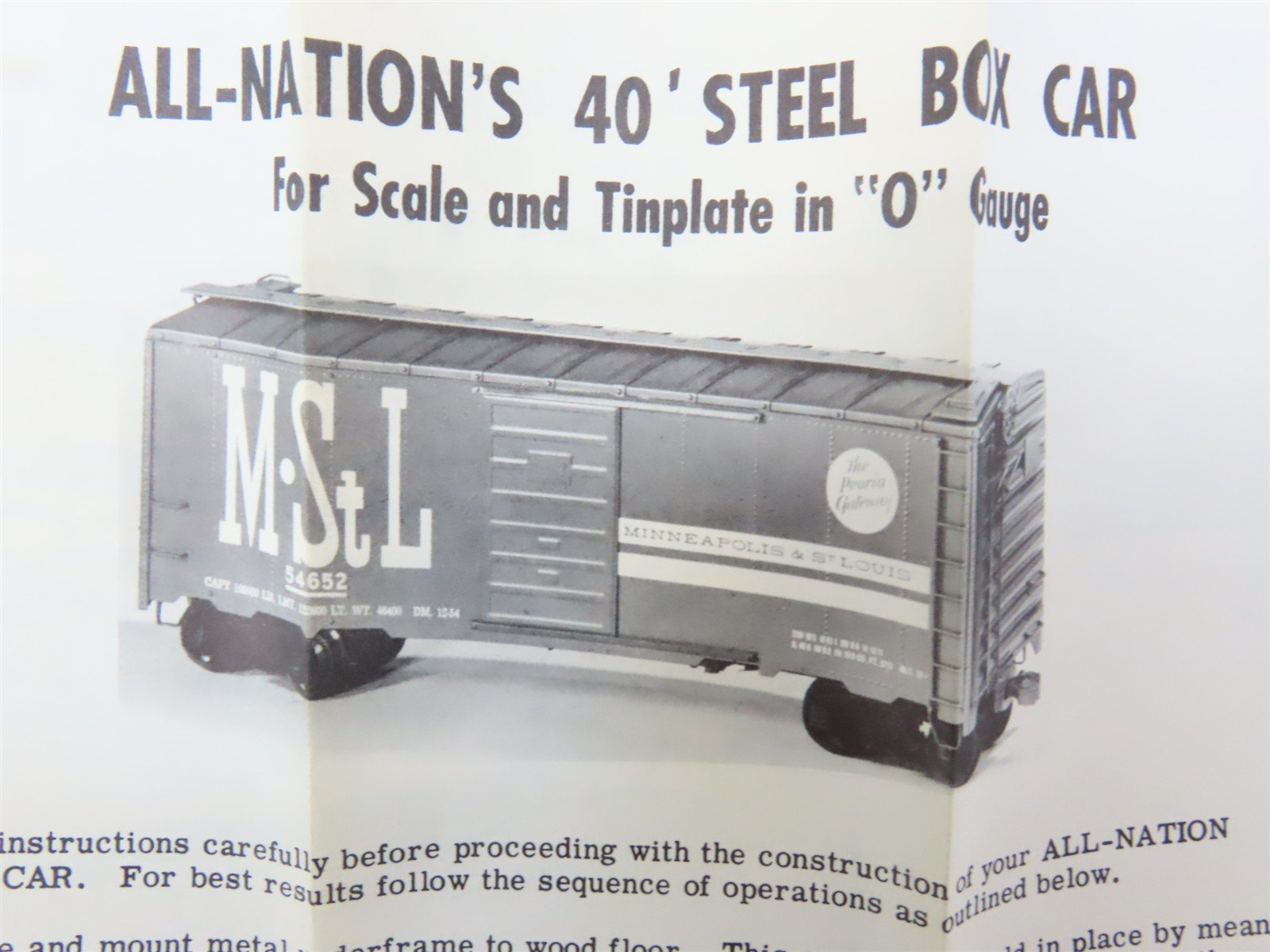 O Scale 2-Rail All-Nation 3663 CBQ Burlington 40' Steel Boxcar #62533 Kit