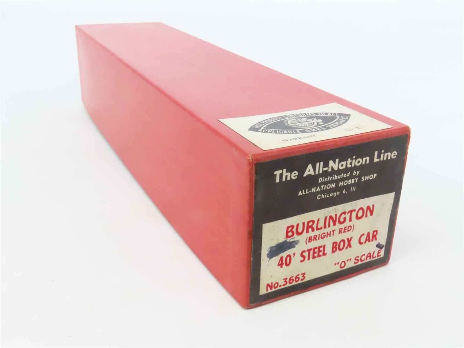 O Scale 2-Rail All-Nation 3663 CBQ Burlington 40' Steel Boxcar #62533 Kit