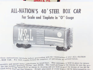 O Scale 2-Rail All-Nation 3665 ATSF Santa Fe 40' Steel Boxcar #16934 Kit