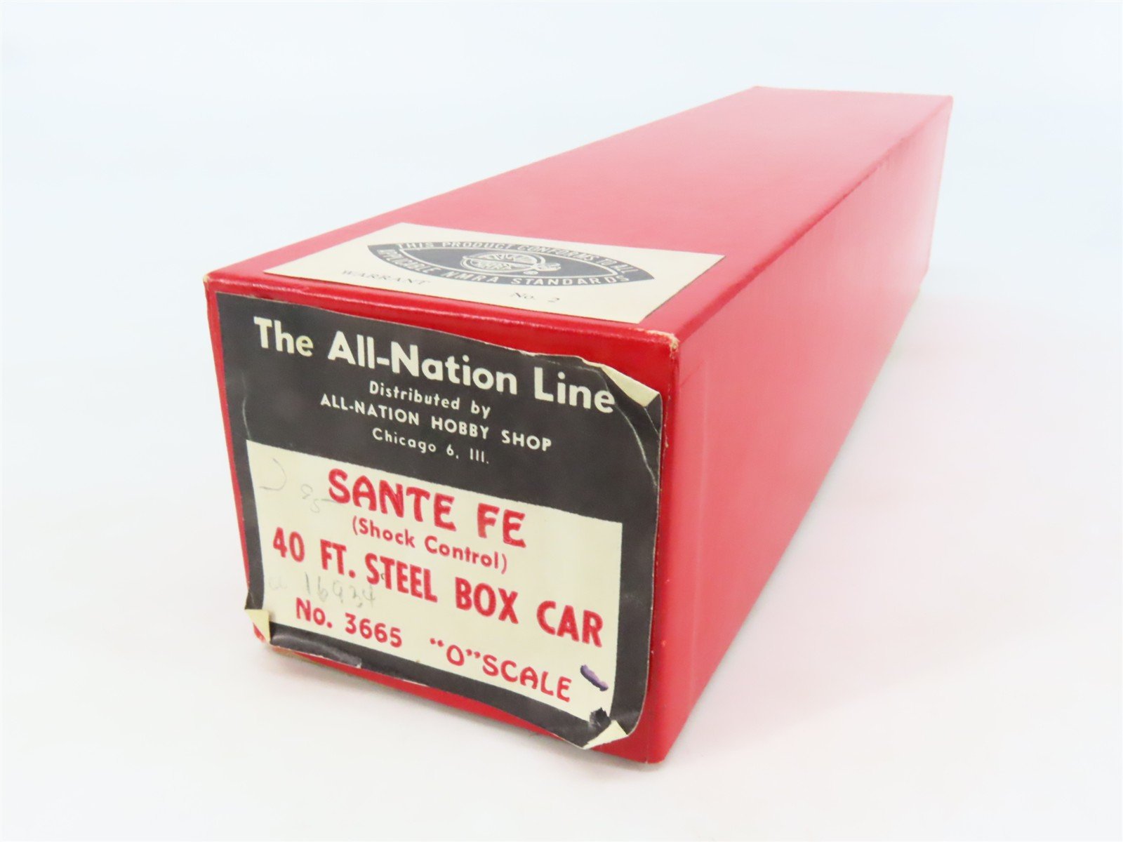 O Scale 2-Rail All-Nation 3665 ATSF Santa Fe 40' Steel Boxcar #16934 Kit