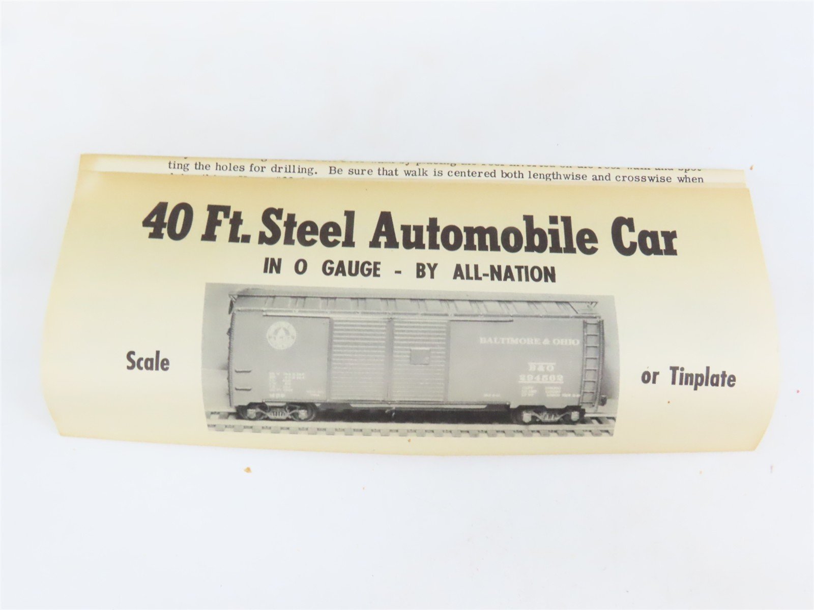 O Scale 2-Rail All-Nation 3680 GN Great Northern 40' Steel Boxcar #5300 Kit