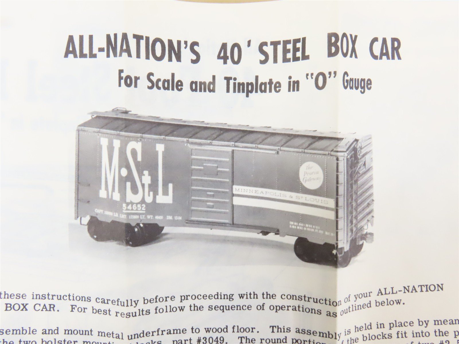O Scale 2-Rail All-Nation 6607 UP Union Pacific 40' Boxcar #108938 Kit