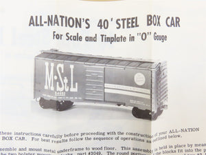 O Scale 2-Rail All-Nation 6607 UP Union Pacific 40' Boxcar #108938 Kit